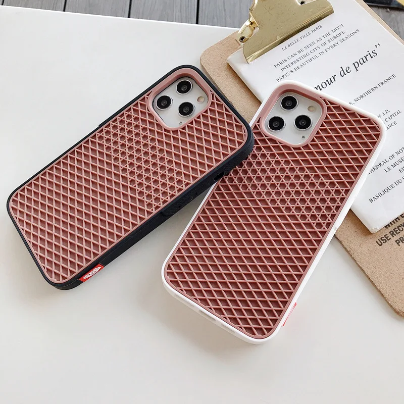 Classic Van Sole Phone Case For IPhone11 12 13 14 15Pro Max X Xs Xr 8 Plus Soft Silicone Waffle Shoe Shockproof Back Cover Cases