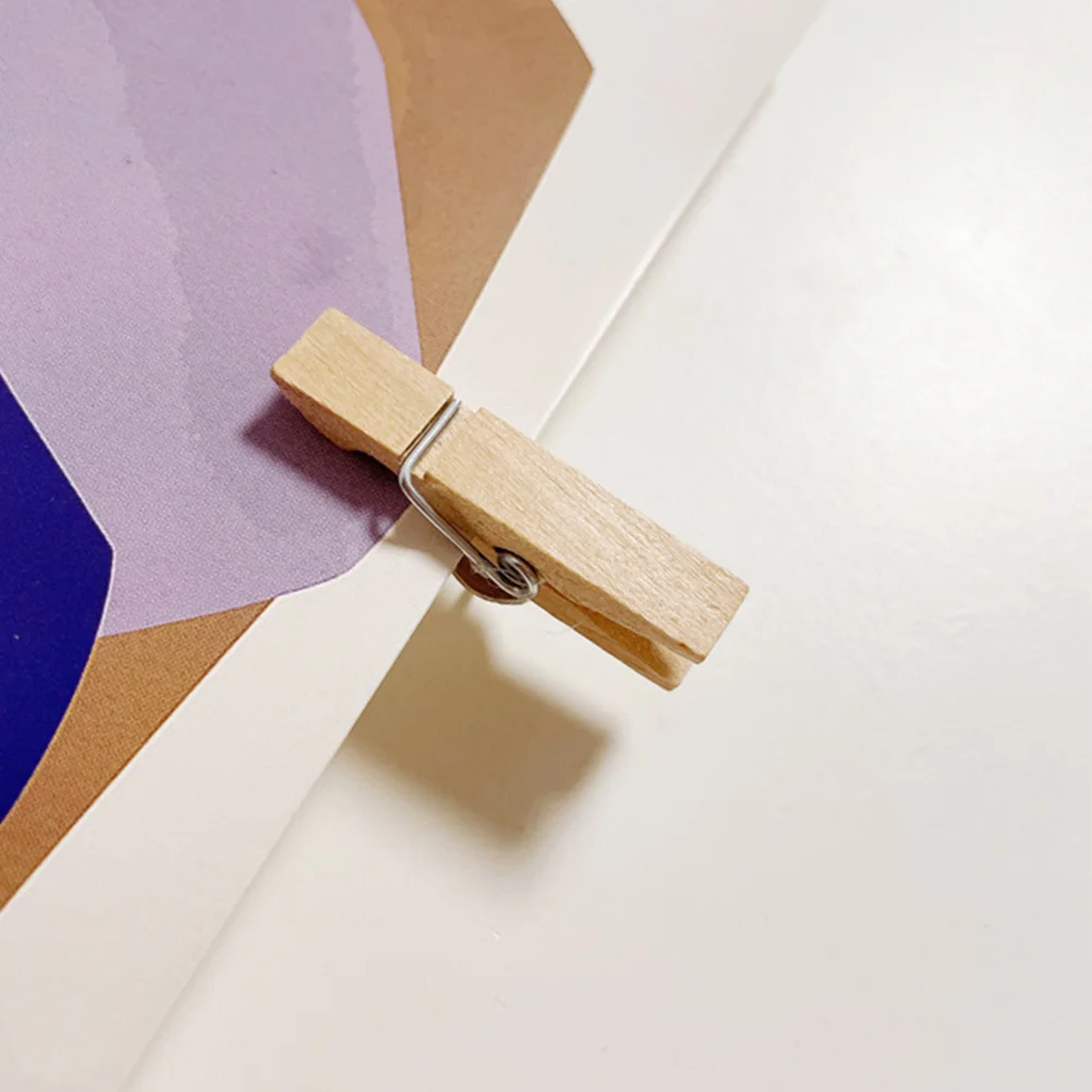 20個の木製プッシュピンクリップ多目的写真壁アートワーク装飾用穴なしソリューションプッシュピンクリッププッシュピン鋲