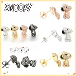 Snoopy Fashion Earrings Cartoon Animation Micro-set Earrings Cute Girl High Value Earrings Accessories Birthday Gift Toys