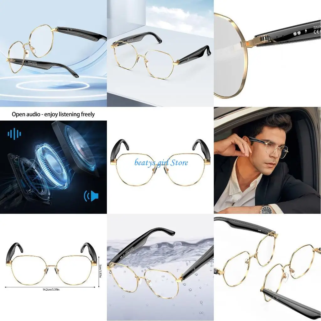 

C7AB Professional Bluetooth-compatible Prescription Glasses Frame Women Graduation Lens Spectacles Waterproof