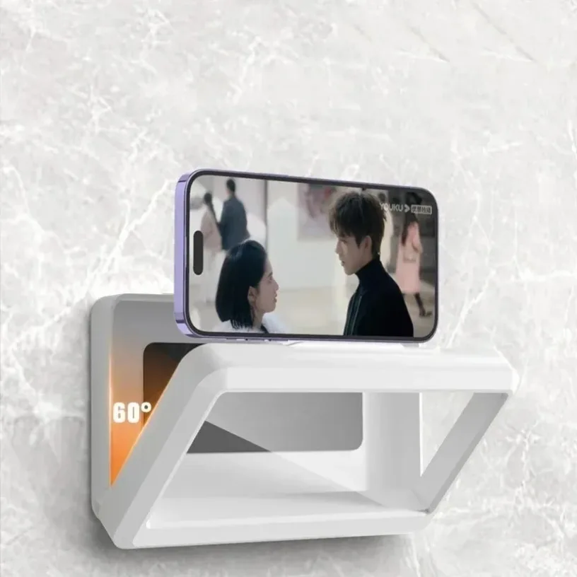 360° Rotation Touchable Cellphone Box Phone Holder Stand for iPhone Samsung Xiaomi Bracket Self Adhesive for Smooth Surfaces view 2