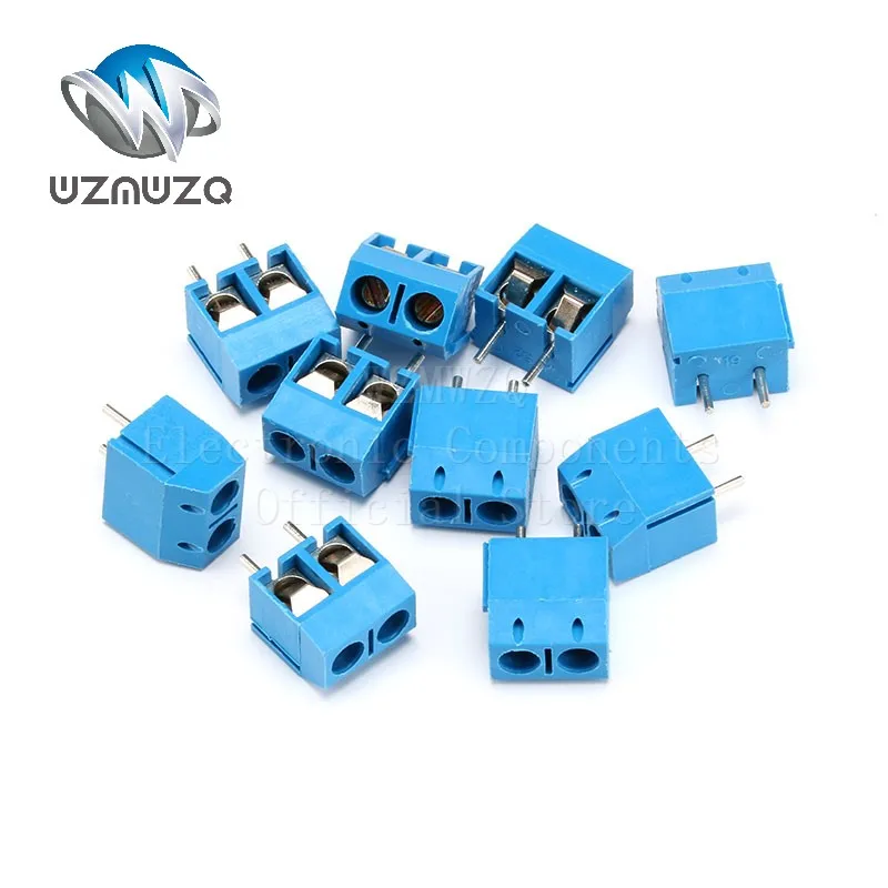 10PCS KF301 2Pin 3Pin 10A 300V Pitch 5.0mm Screw Wire Terminal Block Straight Pin Spliceable Plug-in PCB Cable Connector Blue