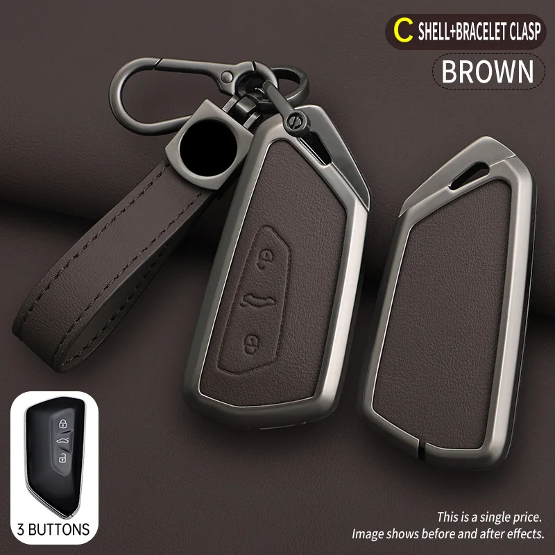 Car Flip Remote Key Fob Case Cover Protector Shell For Skoda Octavia 4 8 A8 SEAT Leon MK4 VAG Group 2020 2021 Tarraco Accessoies