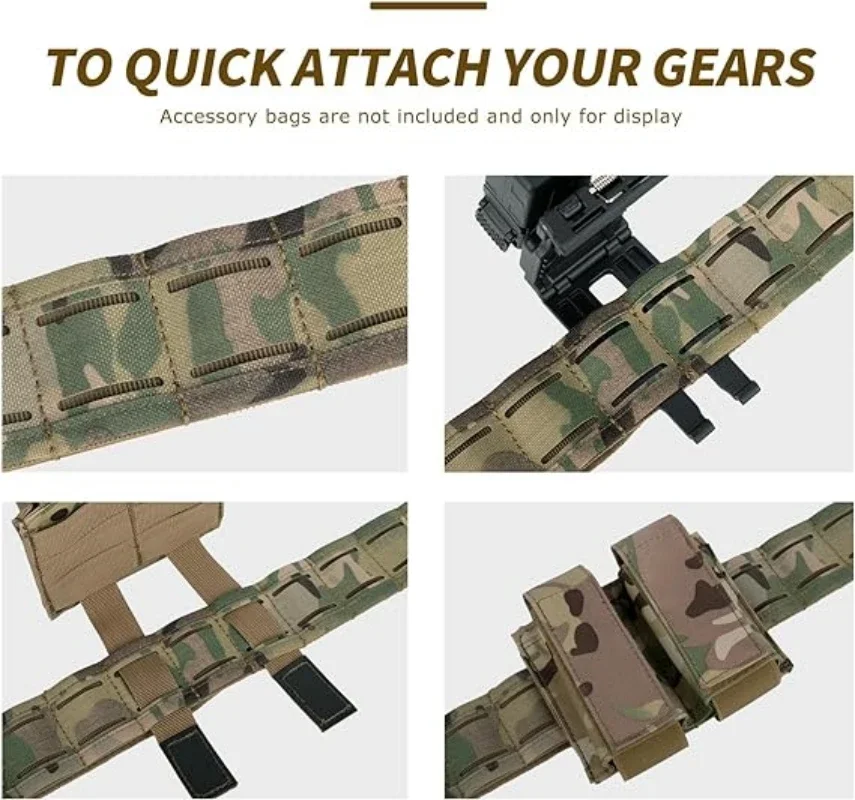 YAKEDA Battle Molle Riggers Belt Duty Belt Heavy Duty Anti-Slip Pad & Inner Belt Comb 3-In-1 System