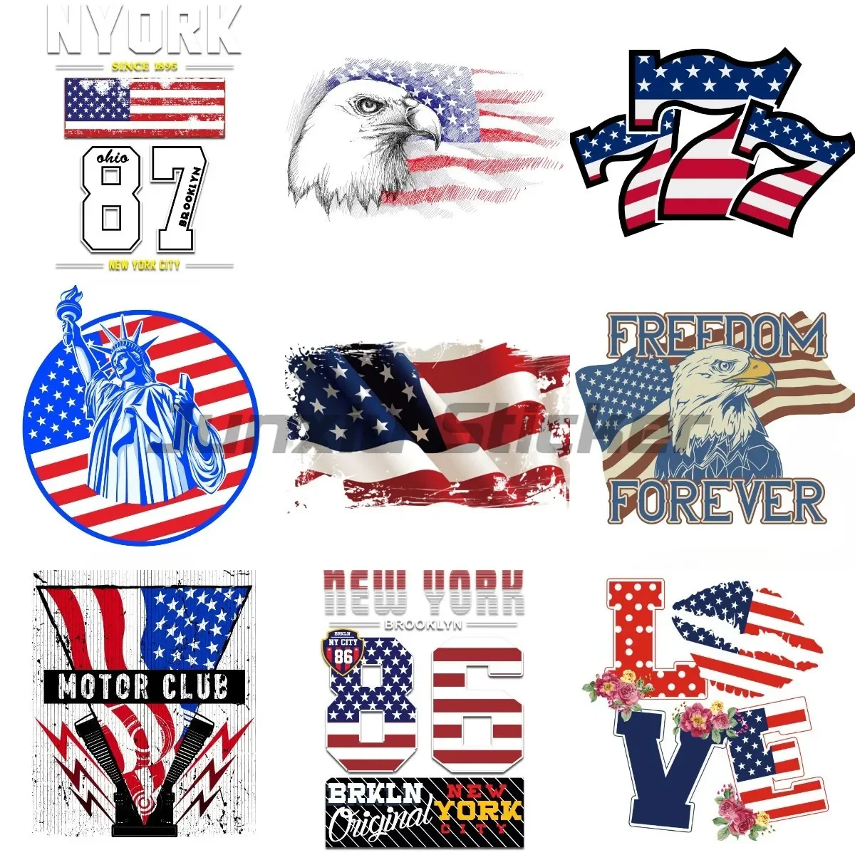 

American Flag Statue of Liberty Creative Decals Vinyl Motorcycle Laptop Wall Room Truck Window Decoration Car Interior Sticker