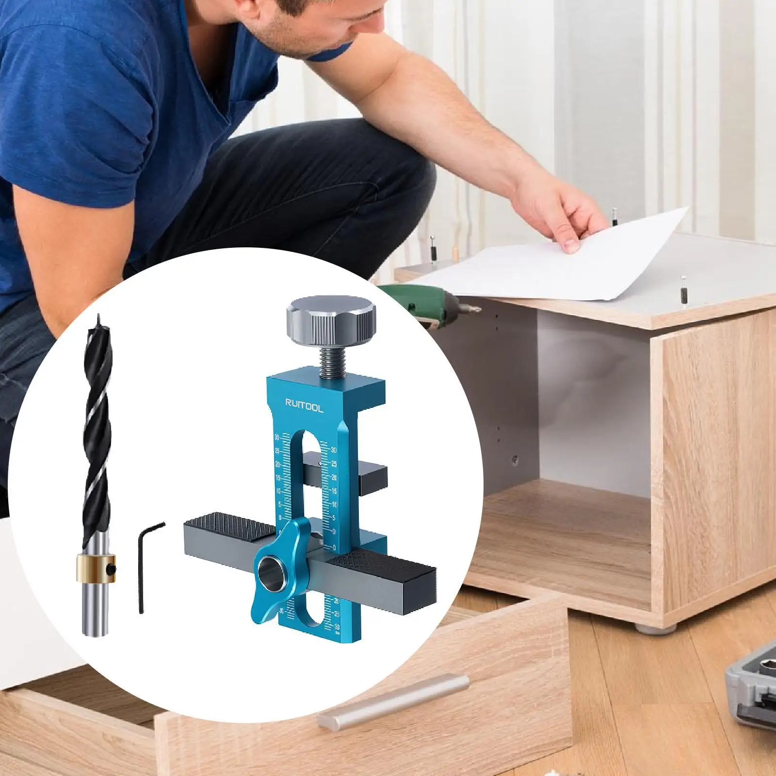 

Cabinet Door Mounting Jig Aluminum Alloy Sturdy Heavy Duty for Wardrobe Home