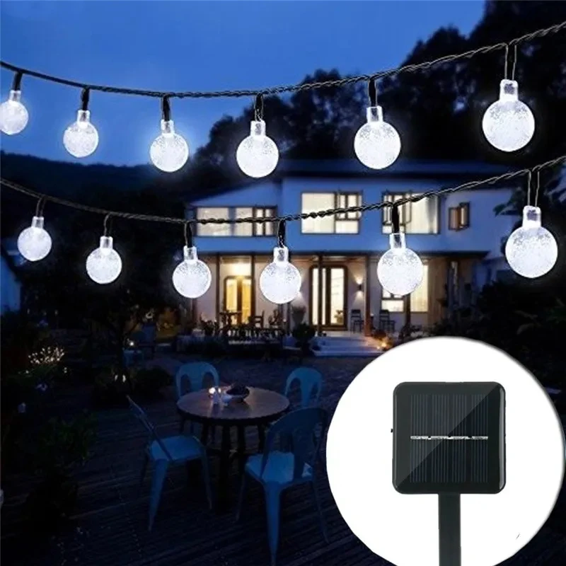 

5M 20LEDs Holiday Light Crystal Ball LED String Solar Lamp Outdoor Waterproof Fairy Light Garden Solar Decorative Lights