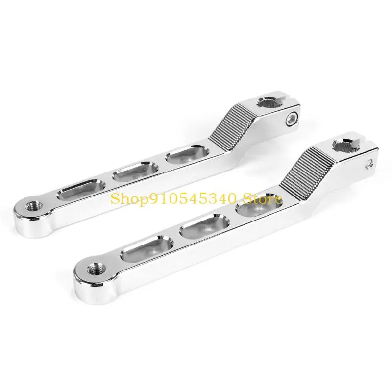 U2JA Motorcycle Gear Lever Pair, Machined Metal Arms, Splined Mounting End, Threaded Linkage Arm for Garage Repairs
