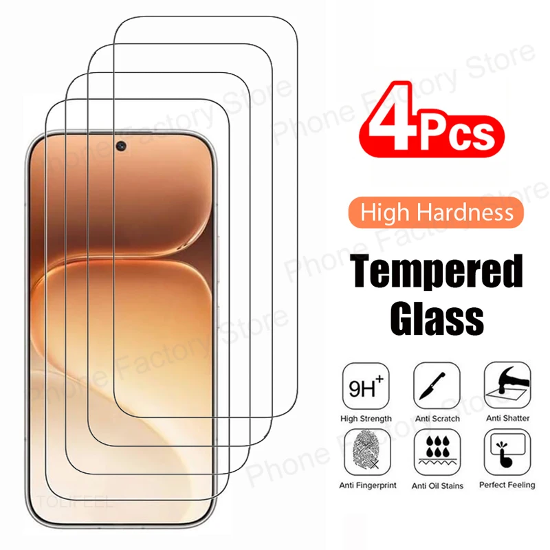 

4PCS Tempered Glass For Honor 600 Clear Premium Protective Screen Protector For Huawei Honor 600 Pro Fingerprint Unlock Glass