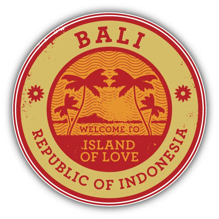 

Bali Island Indonesia Travel Stamp Car Sticker Bumper Anti Scratch Exterior Scratch-proof Decal Accessories Auto Sticker Camping