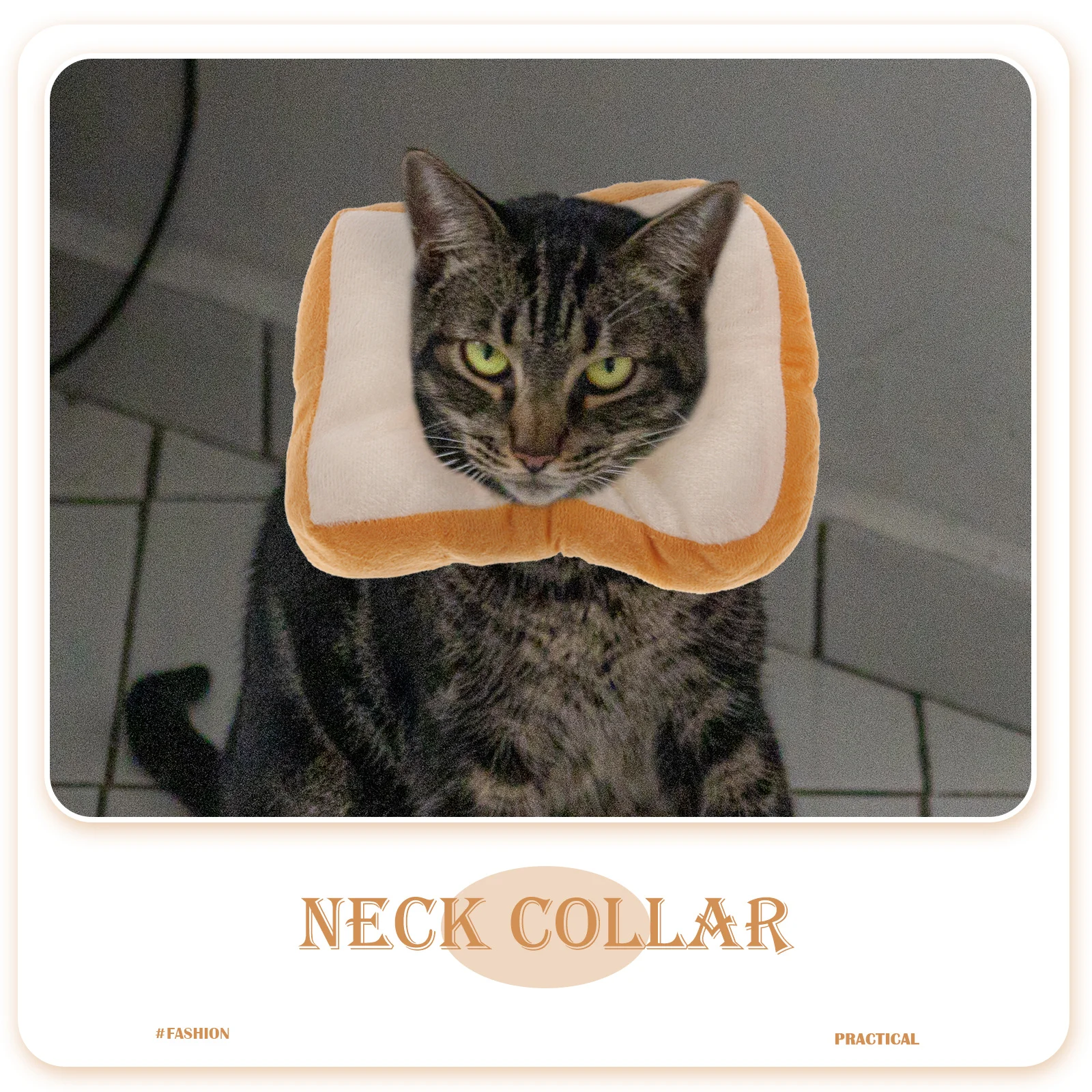 

1Pcs Cat Recovery Collar Bread Style Comfortable Protective Neck Cone Anti Scratch Collar Pet Supply Pet Supply