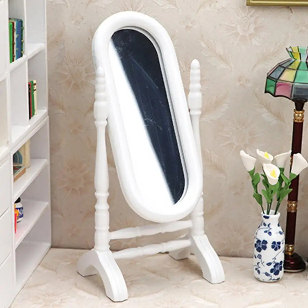 Mini Mirror Compact Solid Color Miniature Mirror Dollhouse Simulation Floor Mirror for Decoration Dollhouse Mirror