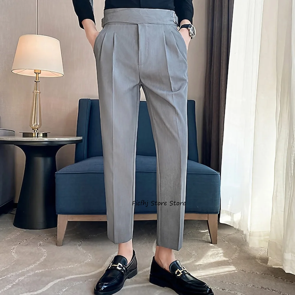 

Polyester Classic Men's Pants for Man Straight Leg Solid Color Business Casual Trousers Work Trouser Tailoring Clothing