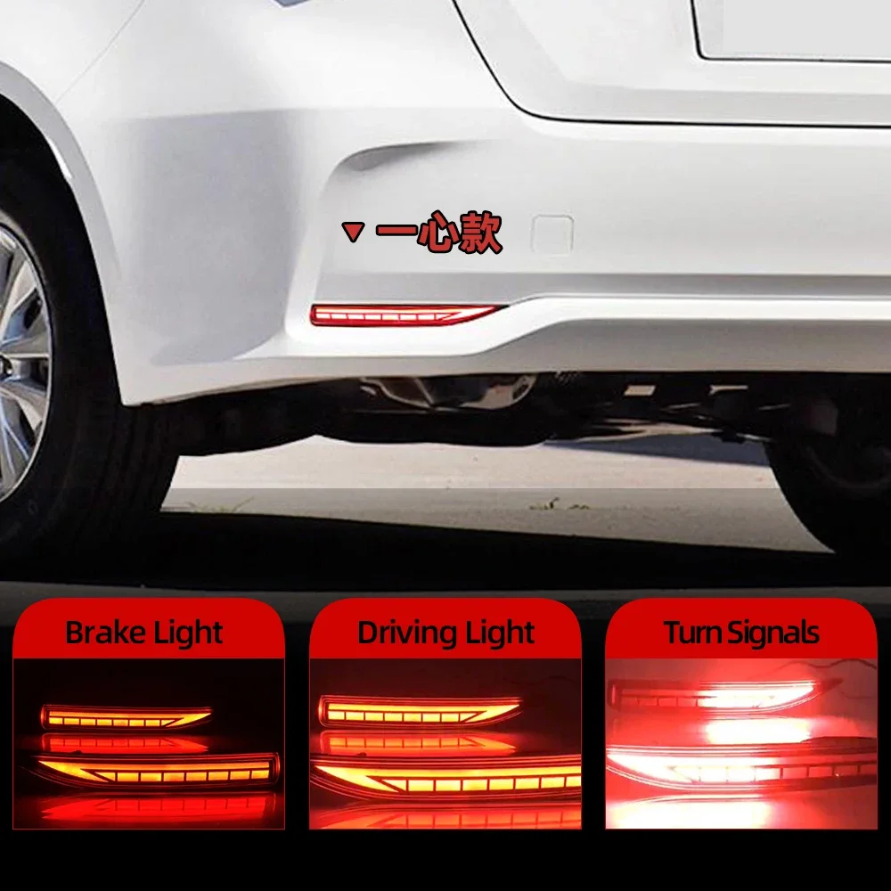 

Car LED Reflector For Toyota Corolla Altis 2019 2020 2021 2022 2023 2024 Rear Fog Lamp Bumper Light Brake Dynamic Turn Signal