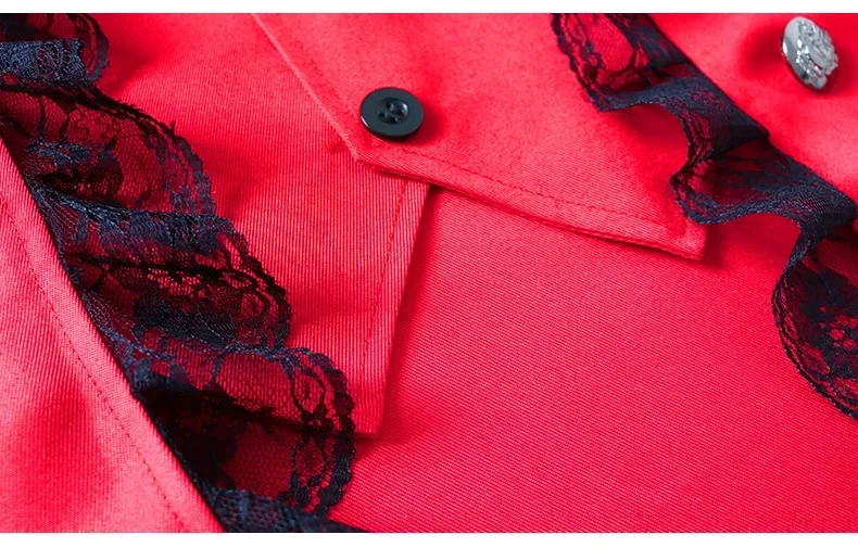 New Medieval Three-Breasted Lace Irregular Coat For Women