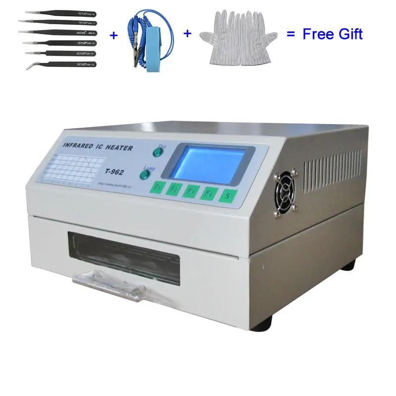 PUHUI T962 800W SMD Welding Machine Soldering Area 180*23MM Reflow Oven Power Supply 110V 220V