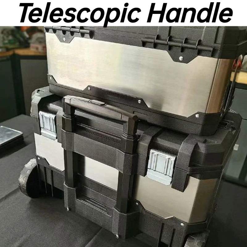 Wheeled Toolbox Adjustable Stackable Tool Case Set Large Tough Build Multifunctional Tool Box Household Power Tools Organizer
