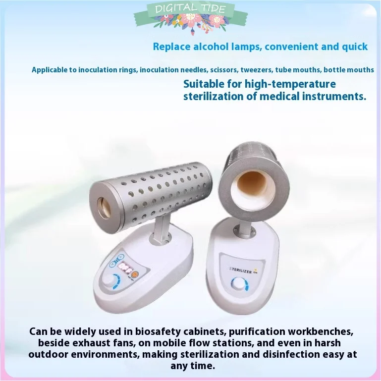 

QW-MJ-15 Infrared Inoculation Loop Sterilizer Portable Flame Free Bacti Cinerator High Temp Lab Sterilizer for Microbiology Use