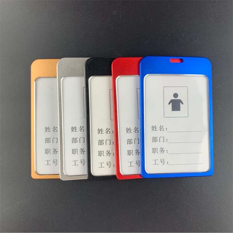 Metal ID Card Holder ID Badge Holder Name Identification Sleeve Business Exhibition Shell Office school entrance Case