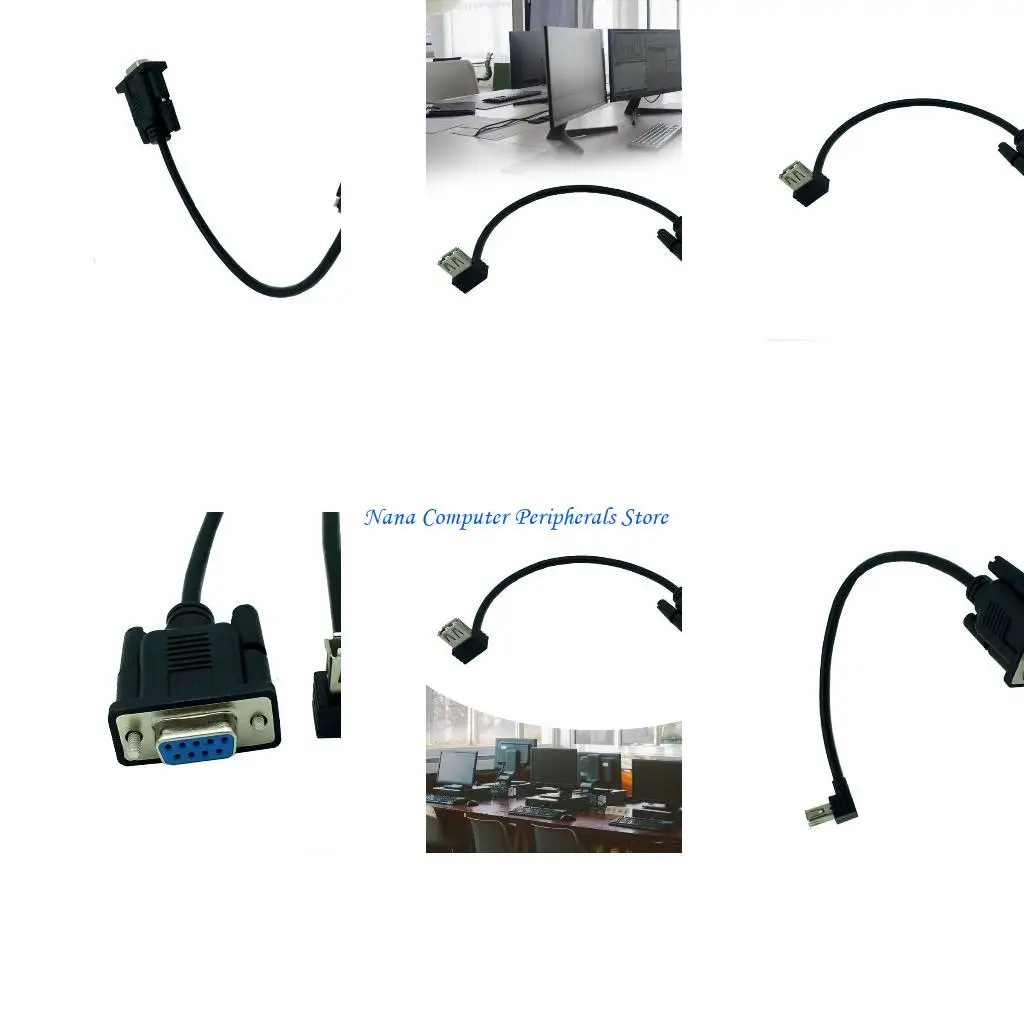 

F68C USB 2.0 Female To RS232 DB9 Female Serial Cable Adapter for Monitors Computer