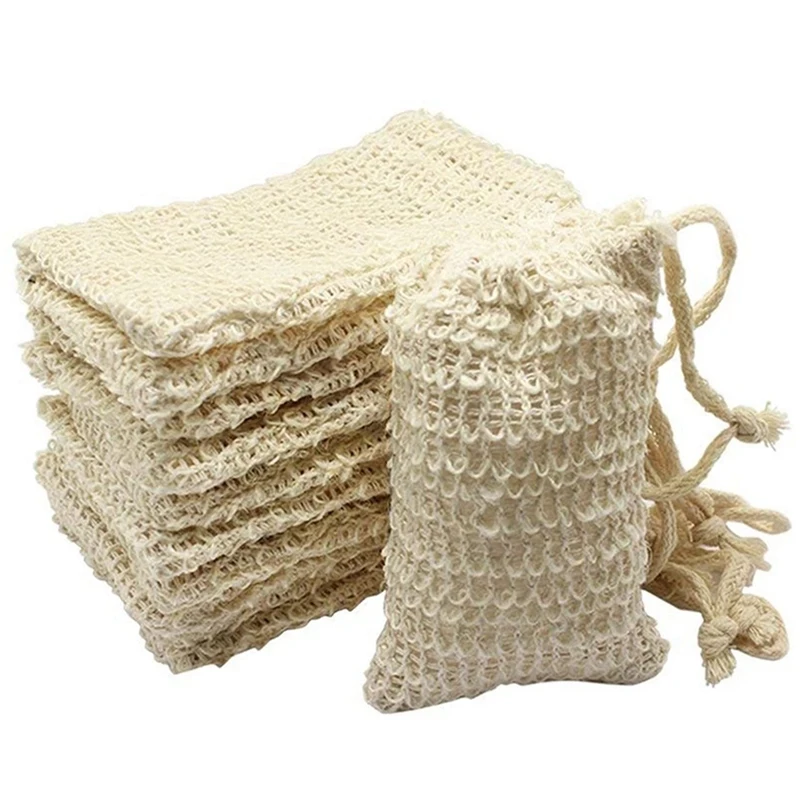 30 Pcs Natural Sisal Soap Bag Exfoliating Soap Saver Pouch Holder