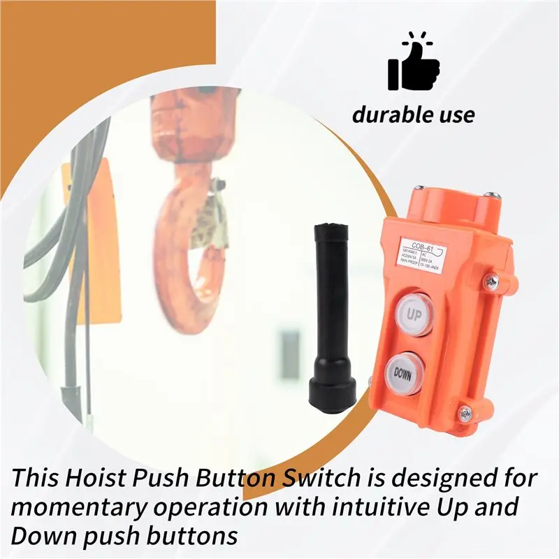 A01E-Rain Proof Up-Down Switch Control Station Crane Pendant Hoist Push Button Switch Momentary COB61-UP-DOWN