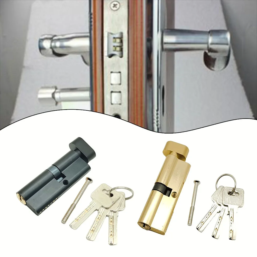 Cylinder Hardware Door Skew Lock Interior Door Lock Wooden Door Handle Universal  Anti-theft Door Lock Cylinder With 3 Keys