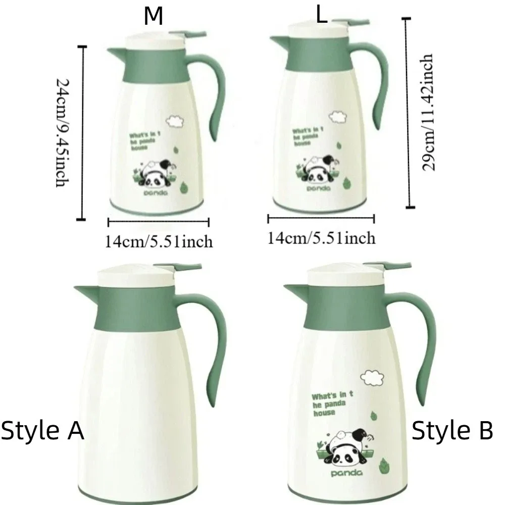 سعة كبيرة معزول غلاية الزجاج بطانة الداخلية العزل الحراري ترموس تفريغ الباندا نمط مانعة للتسرب زجاجة تُرمُس