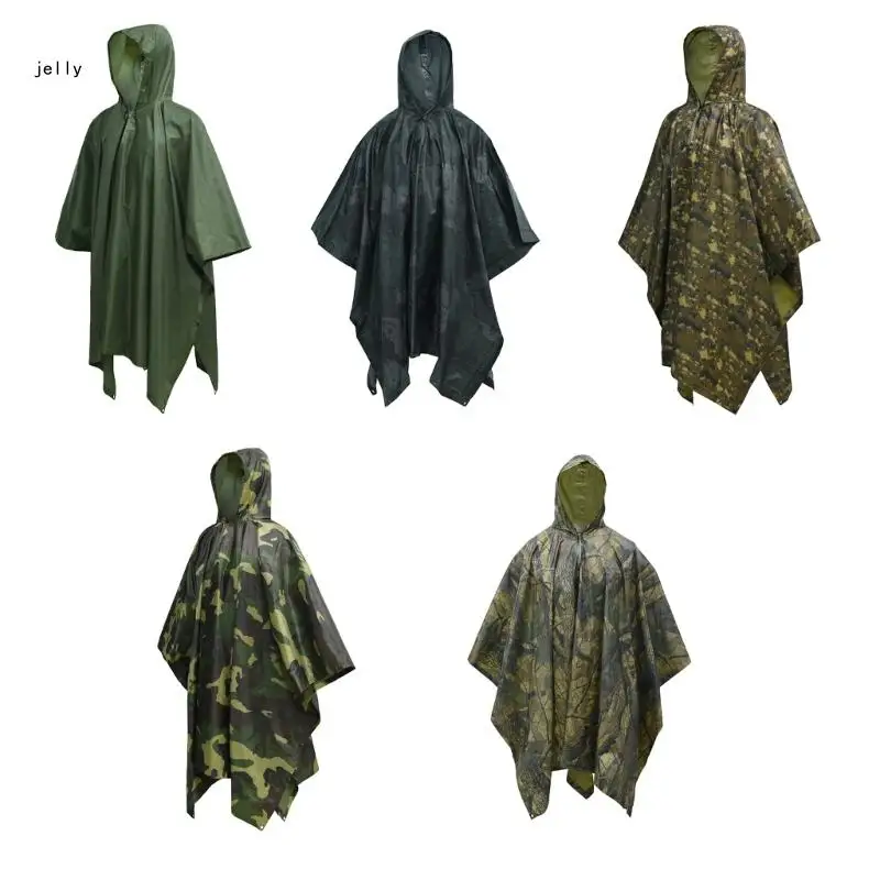 

Multifunctional Raincoats Poncho Camouflage Cover Waterproofs Hooded Rain Coat 448C