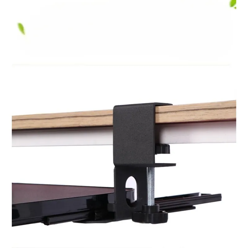 Under Desk Keyboard Tray No Drill, Adjustable Height Slide-out Drawer with Extension Shelf for Mouse & Keyboard, Home Office