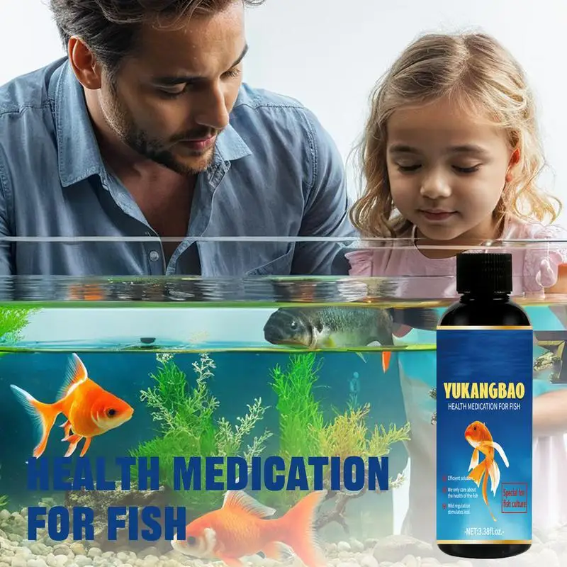 Fish Medicine for Freshwater 100ml Fin Rot Treat Purify Aquarium Water Safe Fish Remedy Aquarium Supplies for Algae Control