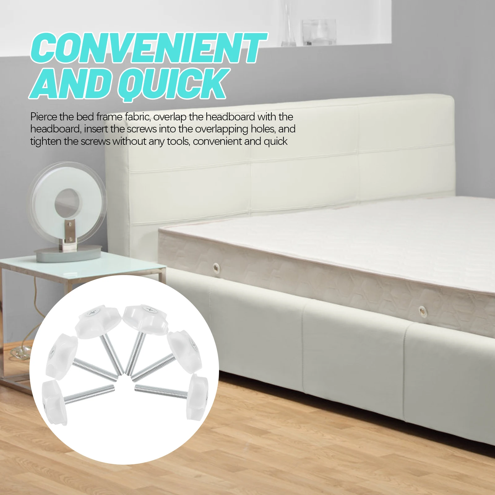 

6pcs Headboard Bolts M8 Headboard Fixings For Sofa Bed Frame Easy Install Rust Resistant Hardware Fittings Bed Accessory