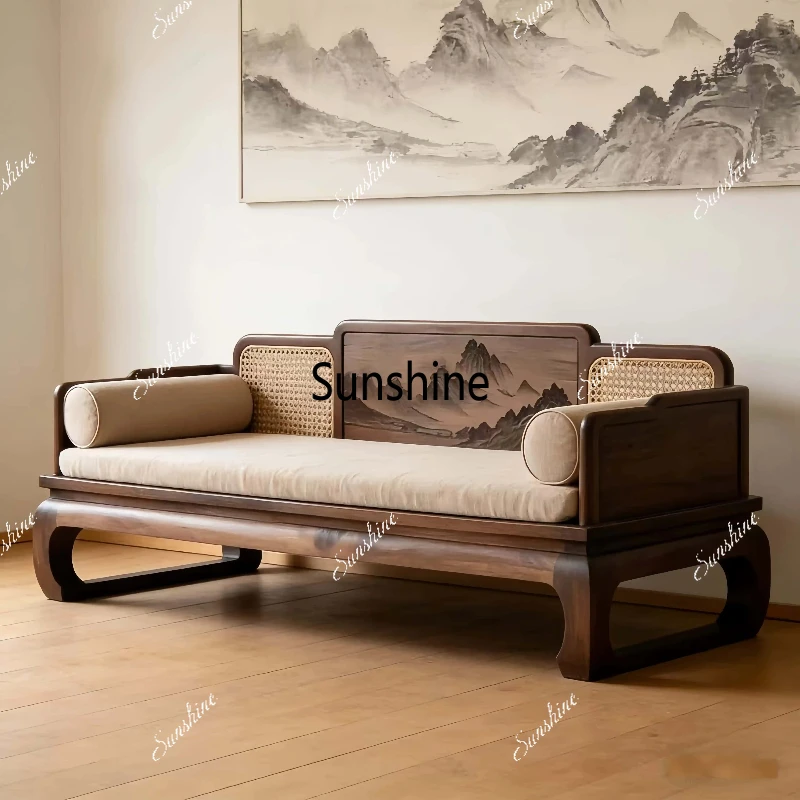 

Simple modern living room high-end customized solid wood sofa small apartment