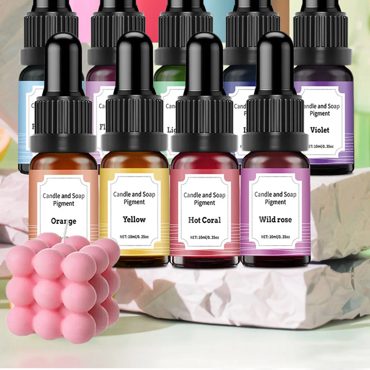 10ml 양초 염료 액체 안료 에센스 DIY 양초 비누 착색제 양초 공예 제작을위한 수제 공예 수지
