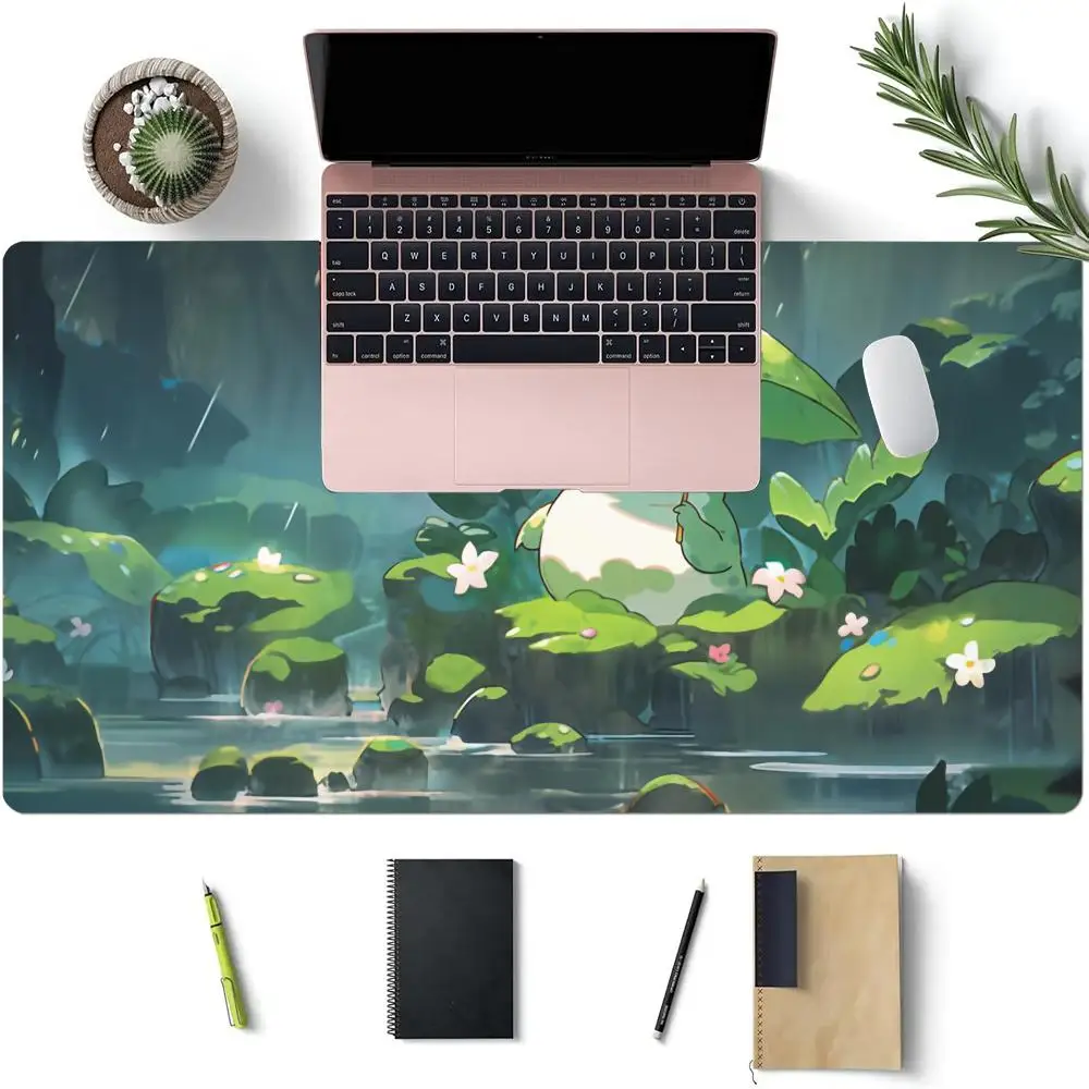 أنيمي الكرتون الضفدع ماوس الوسادة كبيرة الكمبيوتر مكتب ألعاب الجدول الحصير XXL المطاط المضادة للانزلاق الألعاب لوحة المفاتيح ماوس منصات مكتب طويل