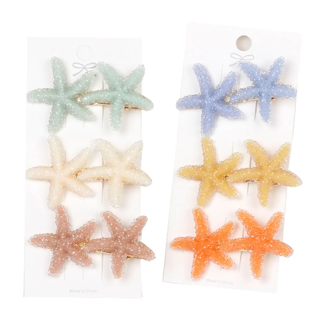 

Light Green Glitter Sea Star Duck Bill Hair Clip Trendy Lovely Design Easy Carry Accessory for Women Girls Decorative Hair Clips
