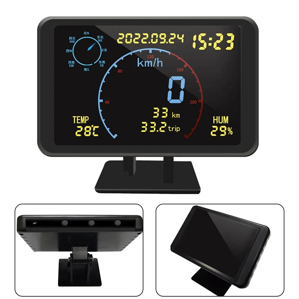 Current Wide Voltage Range Car HUD Display Altitude Waterproof Design Wide Voltage Range Car Mounted GPS Speedometer