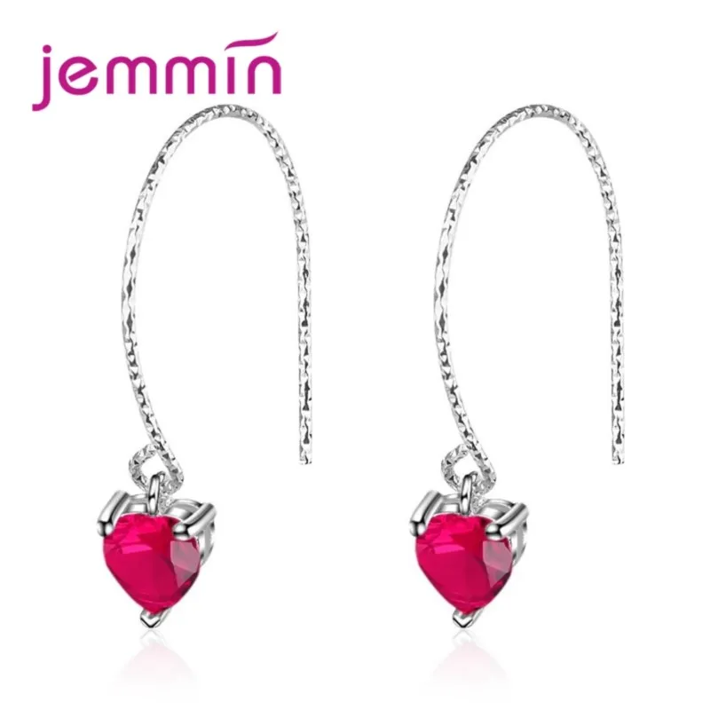 High Promotion Popular Austrian Crystal 925 Sterling Silver Heart Charm Pendant Earring Fashion Party Jewelry For Women