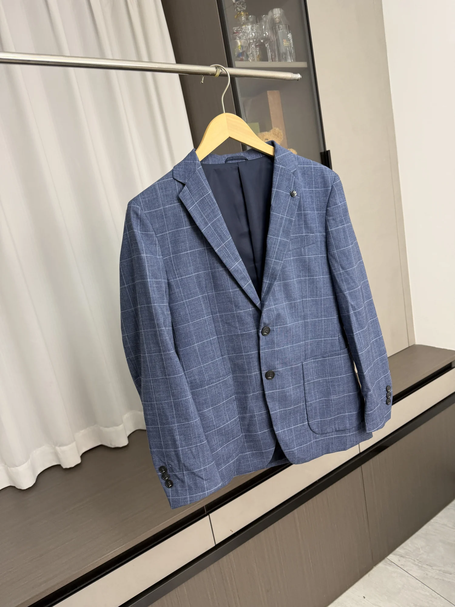 

Men's Casual Business Checkered Suit Jacket Spring Fashionable All-Match Standard Fit Comfortable Breathable Spring Business