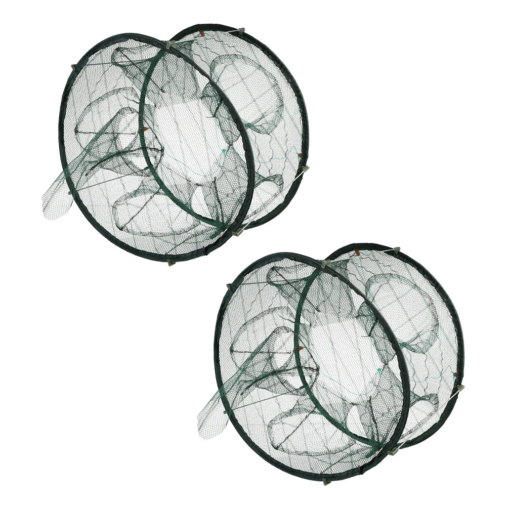 

2Pcs Fishing Trap Multi-Use Foldable Nylon Net Large Capacity Portable Crawfish Shrimp Crab Trap Outdoor Fishing Netting