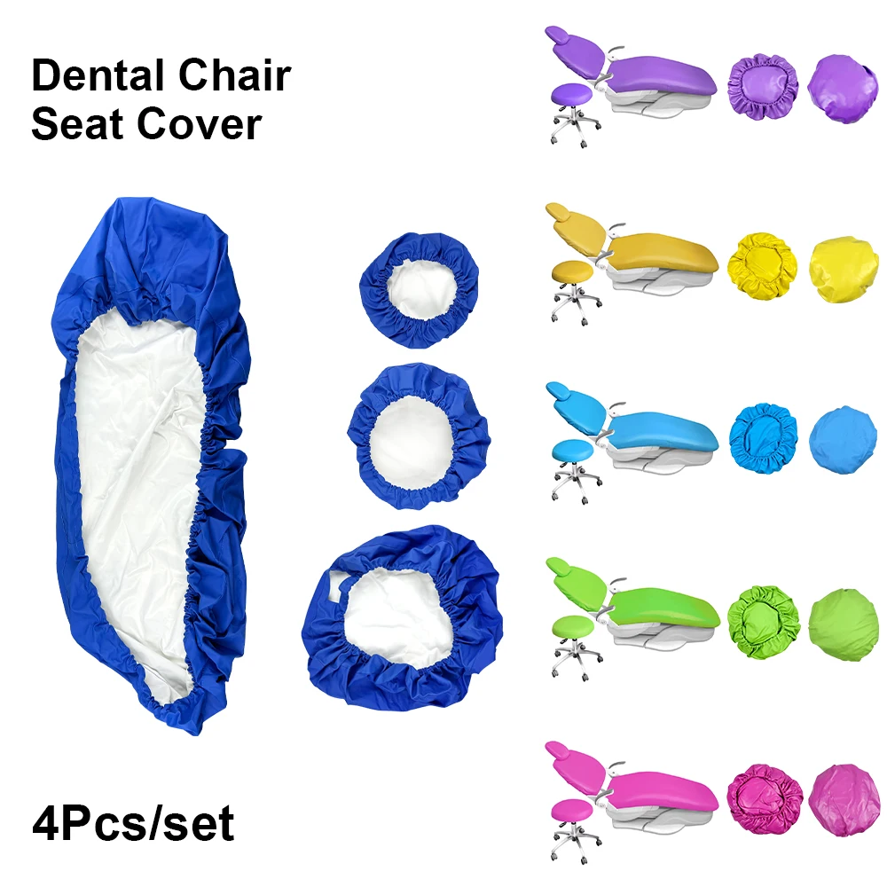 1set Dental Chair Seat Cover PU Leather Elastic Waterproof Protective Dental Chair Cushion Pads Dentist Equipment Dentistry Lab