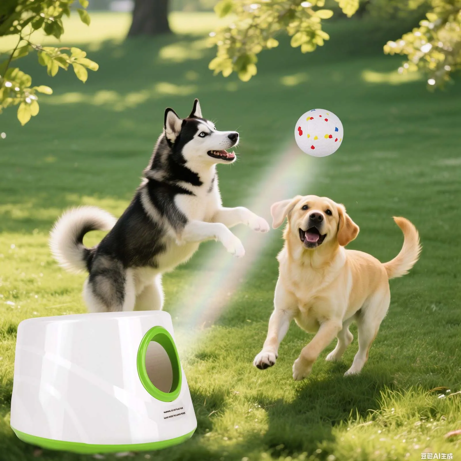 Imagen 3: Lanzador automático de bolas para perros, máquina de buscar perros, divertidos juguetes interactivos de lanzamiento de catapulta, 3 distancias de lanzamiento para perros pequeños a medianos