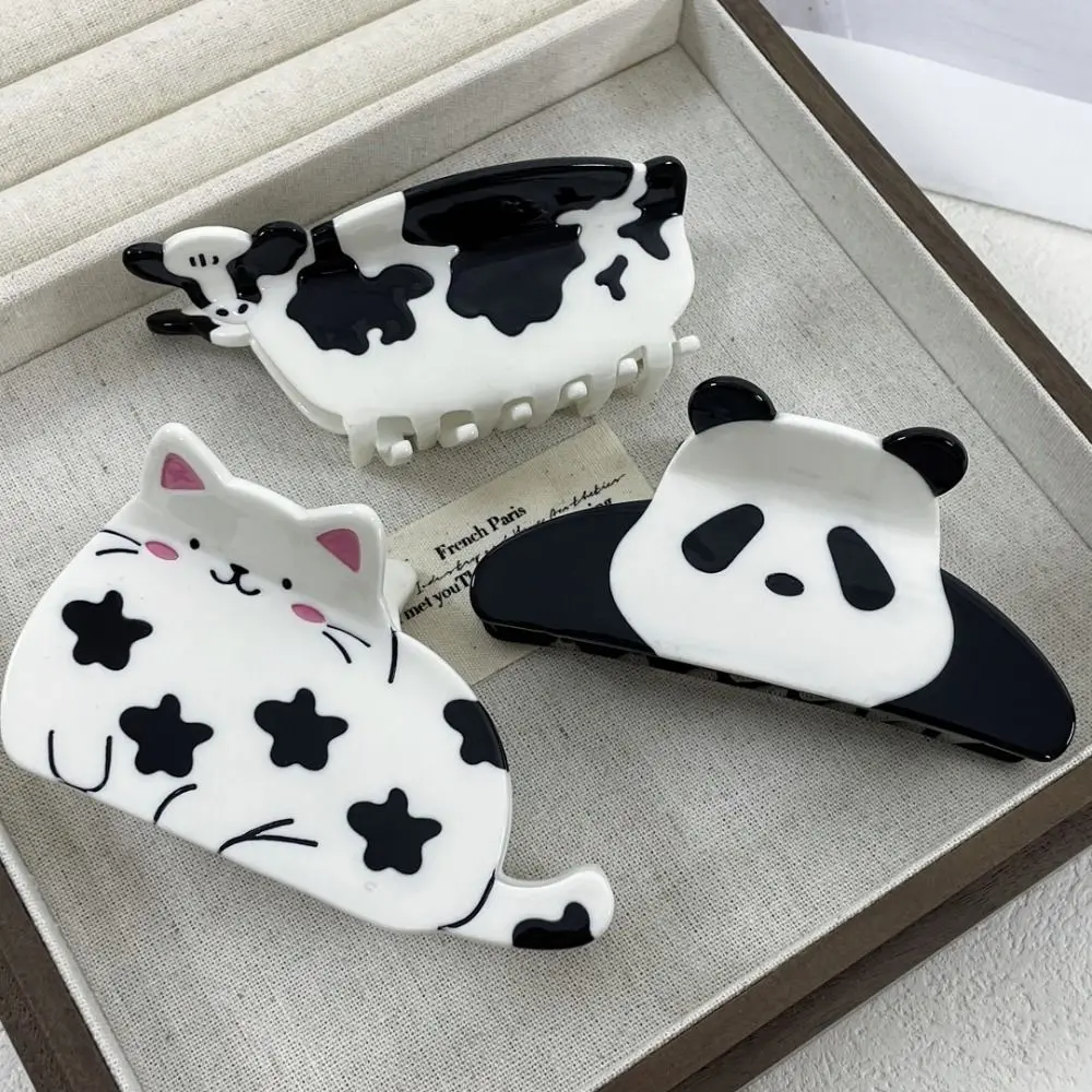 

Sweet Cow Panda Hair Claw Cat Korean Style Animal Claw Clip Rabbit Headwear Acetic Acid Hair Claw Girls