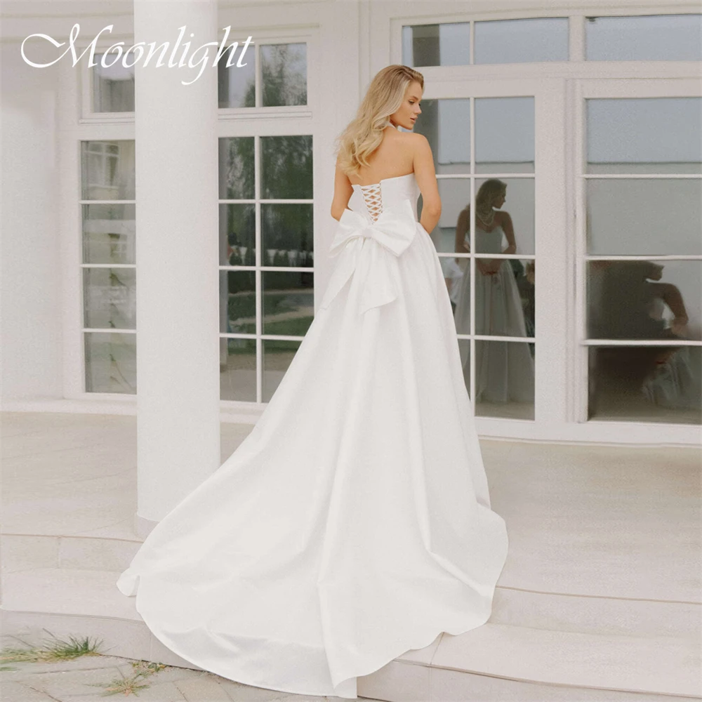 Modern Pleat Beading Sweetheart A-Line Wedding Dress Women 2026 Bow Backless Sleeveless Bridal Gown Vestidos De Novia Customized