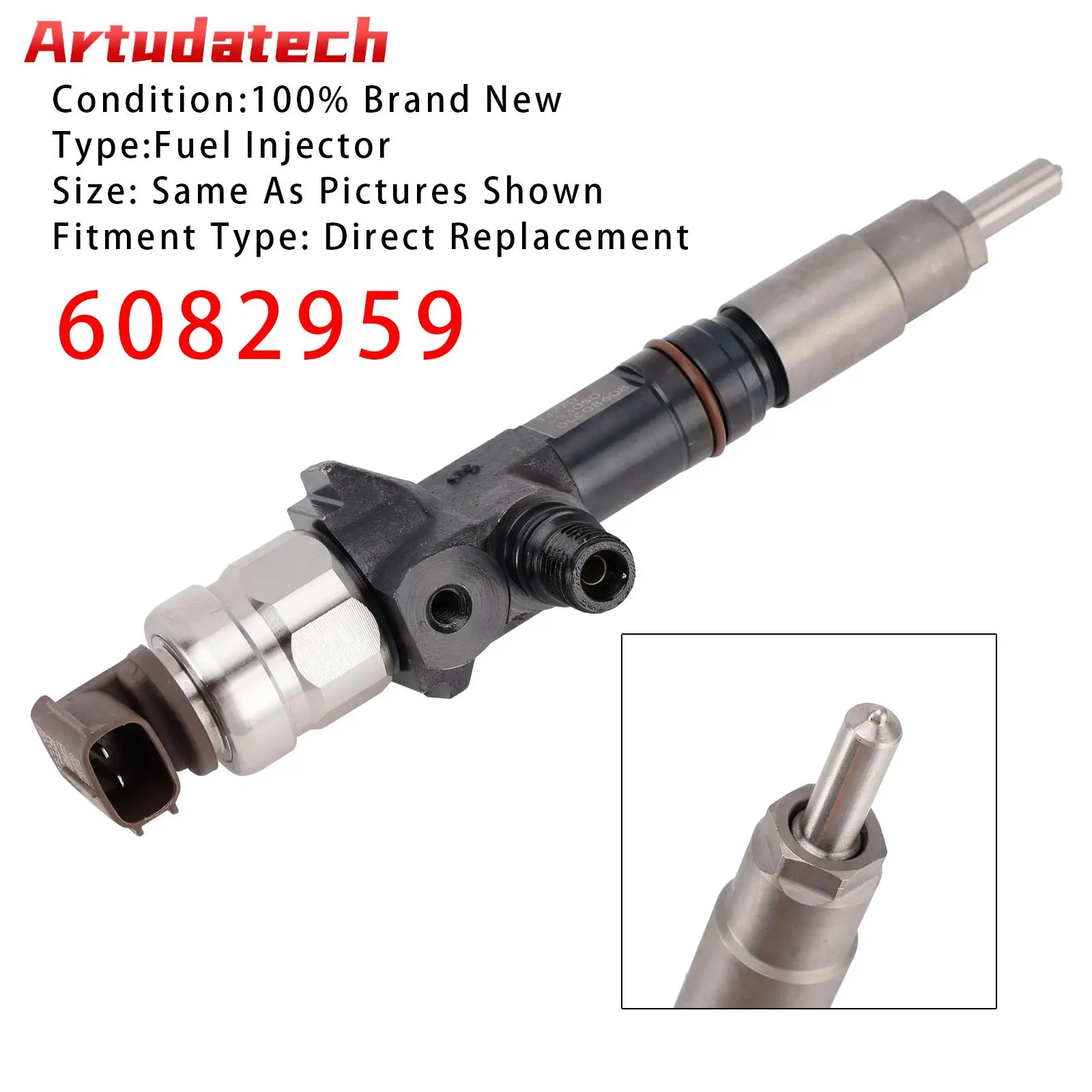Artudatech 1 Stück Kraftstoffeinspritzdüse für Caterpillar CAT C3.3B 257D 277D 287D 259D 289D 6082959