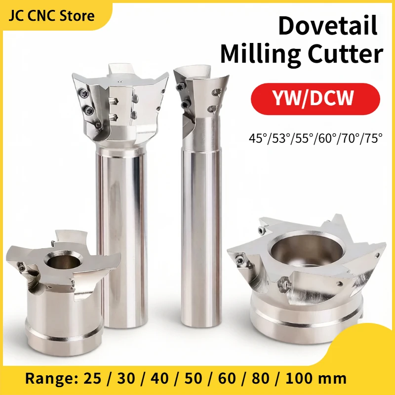 HSS Dovetail Cutter 55 60 70 75 Degree 25mm 30mm 40mm 50mm 60mm 80mm Dovetail End Mill High Speed Steel Dovetail Milling Cutter