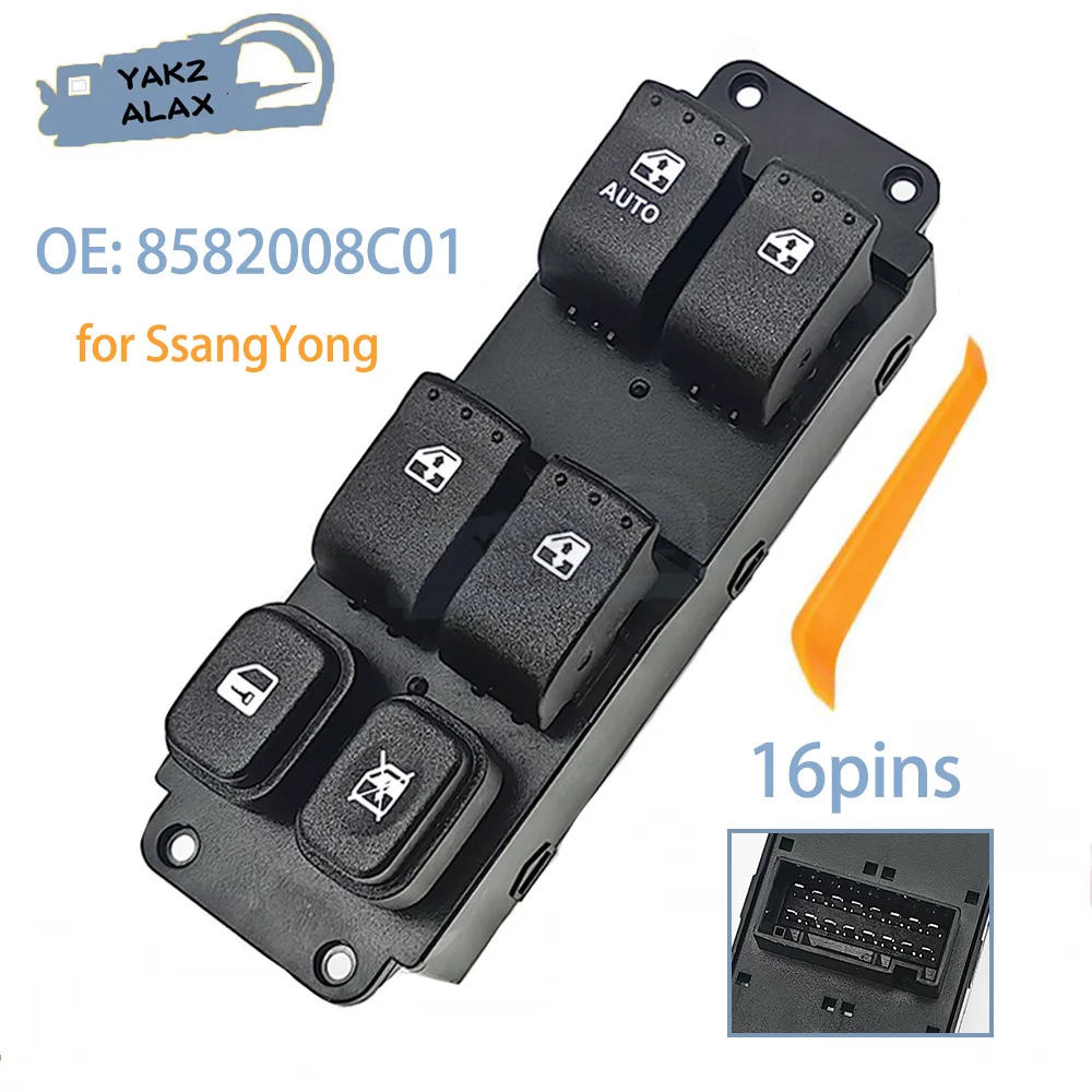 

8582008C01 для SsangYong Rexton 2006 2007 2008 2009, передний левый электрический масляный переключатель управления стеклоподъемником, кнопка