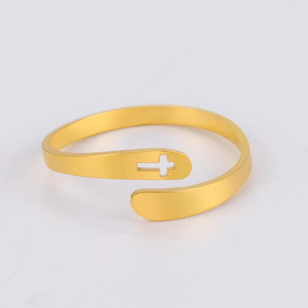 COOLTIME Kreuz-Edelstahlringe für Frauen, verstellbare Größe, Ring, Schmuck, Verlobung, Jahrestag, Geschenk, 2026, Neu – Detail 9