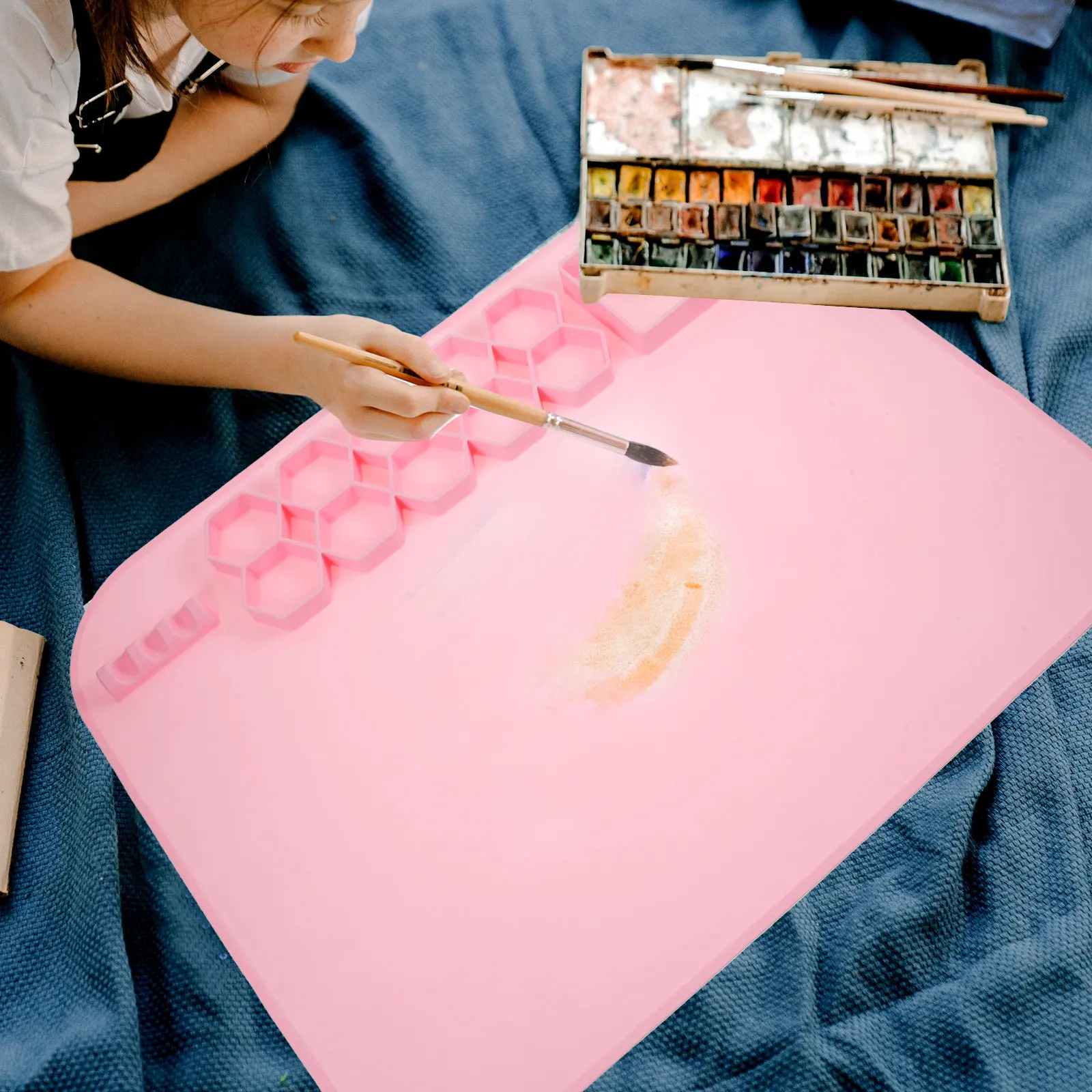 Premium Silicone Craft Mat for Painting Resin Casting Jewelry Making Nonstick Foldable Flexible DIY Art Supplies Kids Students