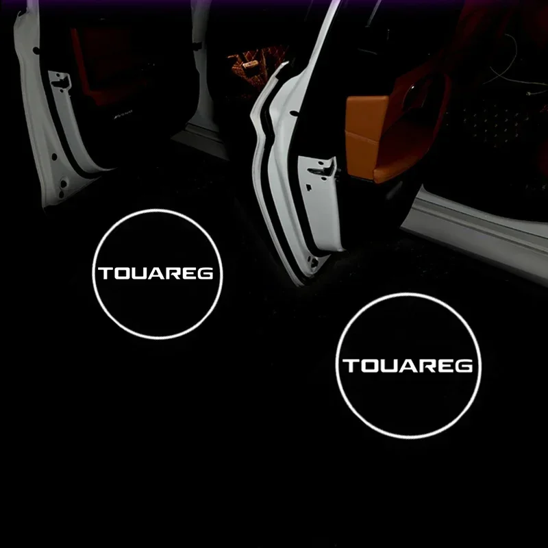 2Pcs LED Ghost Logo Laser Projector Car Door Welcome Courtesy Shadow Light For Volkswagen Touareg 2004-2010 Decor Accessories